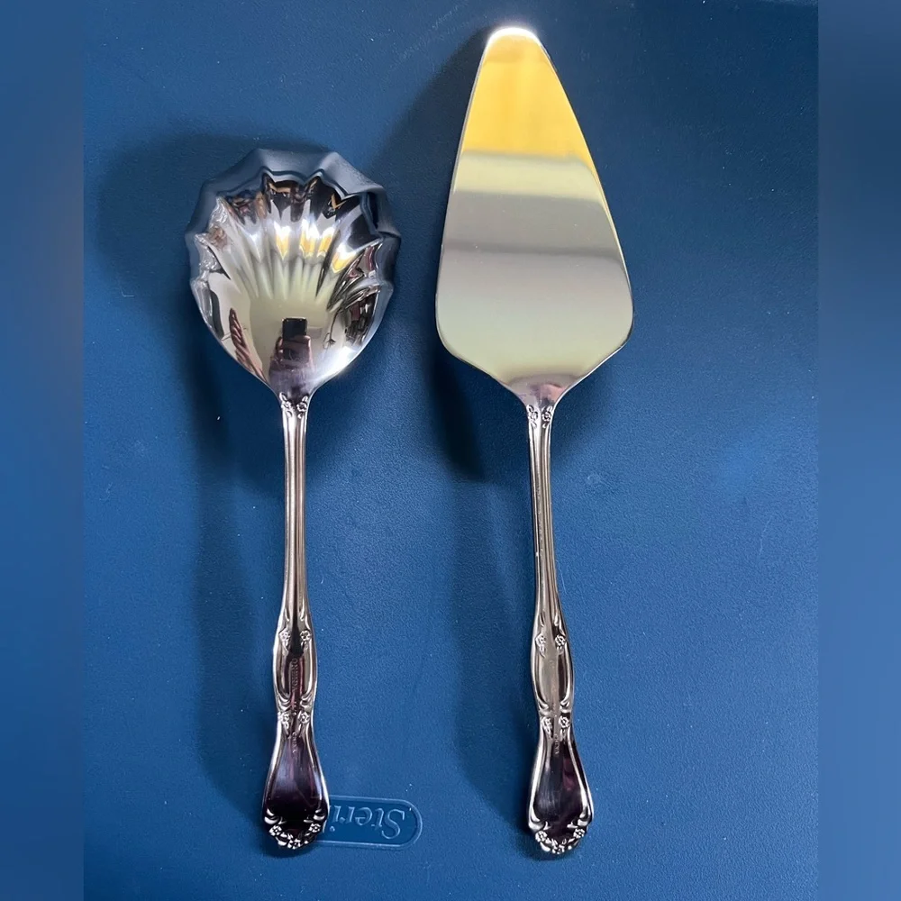 Silverplate Serving Utensil Set - pair